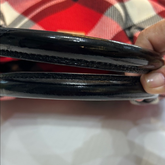 Kate Spade Red and Black wool plaid tote/shoulder bag. Stevie check wool bag - Picture 10 of 15